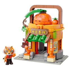 Блокові конструктори - Конструктор Pantasy Kung Fu Panda Міні Вид на вулицю Фруктова крамниця Тигриці 293 елементи (86508)