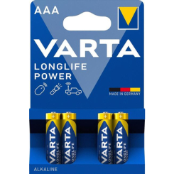 Аккумуляторы и батарейки - Батарейки VARTA High Energy/Longlife Power AAA BLI 4 шт алкалиновые (4008496559749)