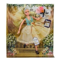 Куклы - Кукла Emily Блондинка в платье с голубым топом и желтой юбкой (QJ078/QJ078D-1)