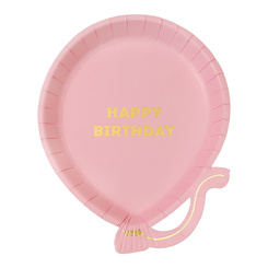 Аксессуары для праздников - Одноразовые тарелки Talking tables Воздушные шарики розовые 12 штук (BDAY-PLATE-BALL-P) (5052715088991)