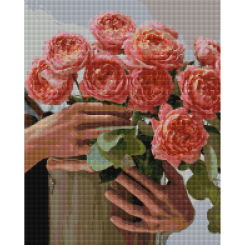 Мозаика - Алмазная мозаика Brushme Букет пионовидных роз (DBS1045)