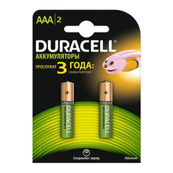 Батарейки - Аккумуляторные батарейки Duracell Ni-MH AAA HR03 750mAh 2шт (5000394038769)