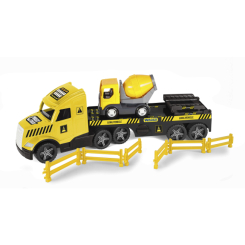 Транспорт и спецтехника - Машинка Wader Magic truck Technic Эвакуатор с бетономешалкой (36460)