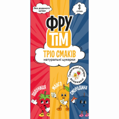 Солодощі - Натуральні цукерки ФруТім Тріо Смаків Полуниця, манго, чорна смородина 60 г (4820200260792)