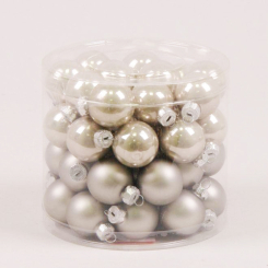 Аксесуари для свят - Кульки скляні Flora D 3 см 45 шт Сірий (44545) (MR62913)