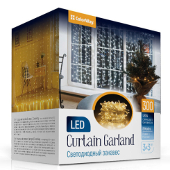 Мебель для геймеров - Светодиодная гирлянда СolorWay штора занавес 3x3м 300LED 220В теплый цвет (CW-GW-300L33V)