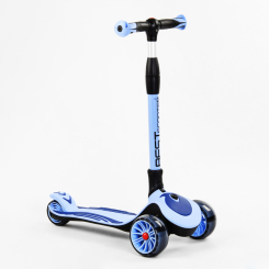 Самокати - Самокат триколісний Best Scooter складаний колеса PU зі світлом 60 кг Blue (104501)