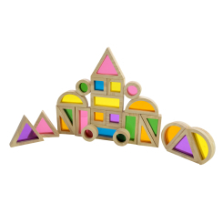 Конструкторы с уникальными деталями - Деревянный конструктор Країна Іграшок с акрилом 24 елемента (C9434)