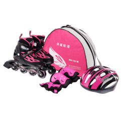 Ролики детские - Набор роликовые коньки Banwei BW-188 M Черно-розовый (60508476) (3120348491)