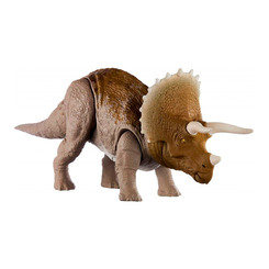 Фигурки животных - Фигурка динозавра Jurassic world Опасные противники Трицератопс со звуком (GJN64)