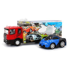 Транспорт і спецтехніка - Автотранспортер Funky Toys Швидке перевезення 1:60 з синьою машинкою (FT61051)