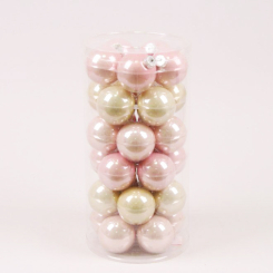 Аксесуари для свят - Кульки скляні Flora D 5,7 см 30 шт Рожевий (44587) (MR62929)