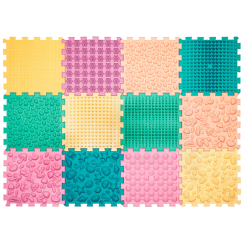 Розвивальні килимки - Масажний килимок Ortek Мікс Пазли 12 елементів пастель (2000000128092)