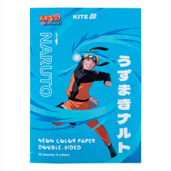 Канцтовари - Папір кольоровий неоновий Kite Naruto 10 аркушів A4 (NR24-252)