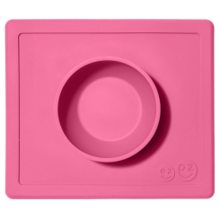 Товари для догляду - Силіконова тарілка килимок EZPZ Happy bowl рожевий (HAPPY BOWL PINK)