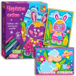 Товари для малювання - Набір для творчості Розмальовки глітером Заєць Vladi Toys (VT4801-01)