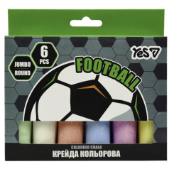 Канцтовары - Мел цветной Yes Football Jumbo 6 шт (400569)