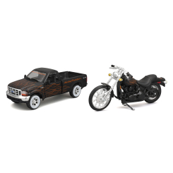 Автомодели - Игровой набор Maisto Harley-Davidson машинка 1:27 1999 Ford F-350 Super Duty Pickup и мотоцикл 1:24 (32181)