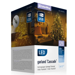 Мебель для геймеров - Светодиодная гирлянда-каскад СolorWay LED 126 9x1.5м 8 функций теплый цвет USB (CW-G-126L91CU) Мебель для геймеров - Светодиодная гирлянда-каскад СolorWay LED 126 9x1.5м 8 функций теплый цвет USB (CW-G-126L91CU)