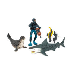 Фигурки животных - Набор фигурок Kids Team Морские обитатели Китовая акула тюлень рыба-бабочка (Q9899-P24/3)