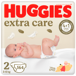 Подгузники - Подгузники Huggies Extra Care 2 M-Pack 3-6 кг 164 шт (5029053549637) Подгузники - Подгузники Huggies Extra Care 2 M-Pack 3-6 кг 164 шт (5029053549637)