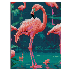 Мозаїка - Алмазна картина Strateg Рожевий фламінго (4823113898496)