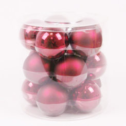 Аксесуари для свят - Кульки скляні Flora D 8 см 15 шт Червоний (44602) (MR62939)