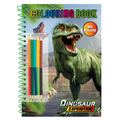 Товари для малювання - Розмальовка Moxy Dinosaur expedition з наліпками та олівцями (961029)