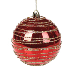 Аксесуари для свят - Куля новорічна BonaDi D-8 см Червоний (898-155) (MR62869)