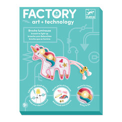 Набори для творчості - Набір для творчості DJECO Factory Брошка Милий єдиноріг зі світлодіодом (DJ09321)