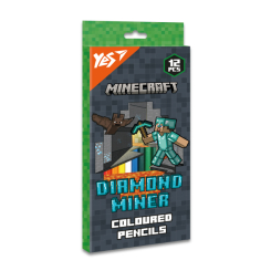 Канцтовари - Олівці кольорові Yes Minecraft Diamond Miner 12 кольорів (290720)