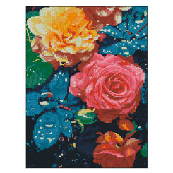 Мозаїка - Алмазна картина Strateg Ранкові троянди (4823113898472)