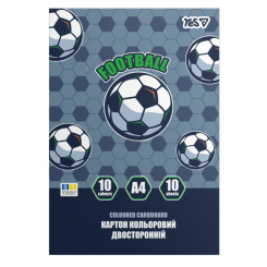 Канцтовары - Картон цветной Yes Football двухсторонний 10 листов (955502)