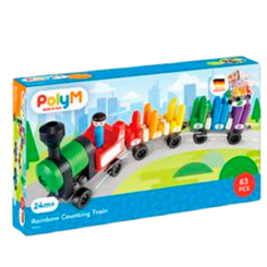 Конструктори з унікальними деталями - Конструктор PolyM Веселковий поїзд з цифрами (760022)