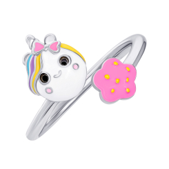 Ювелирные украшения - Кольцо UmaUmi Magic Единорожка с разноцветной эмалью (2210000018754)