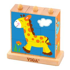 Развивающие игрушки - Пазл-кубики вертикальный Viga Toys Сафари (50834)