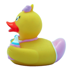 Іграшки для ванни - Каченя гумове LiLaLu FunnyDucks Пупс дівчинка L1848