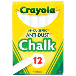 Канцтовары - Набор мелков Crayola белые анти-пиль 12 шт (256236.048)
