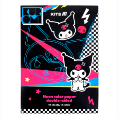 Канцтовары - Бумага цветная неоновая Kite Kuromi 10 листов A4 (HK24-252-2) Канцтовары - Бумага цветная неоновая Kite Kuromi 10 листов A4 (HK24-252-2)