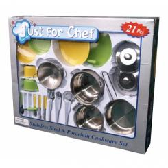 Детские кухни и бытовая техника - Игровой набор CHAMPION Кухонный набор из нержавеющей стали (CH2021SSP) (СН2021SSP)