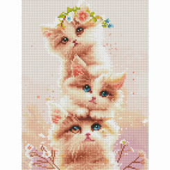 Товари для малювання - Алмазна мозаїка Brushme Три кошенятка (RDBS7015)