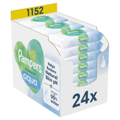 Антисептики і маски - Вологі серветки Pampers Harmonie aqua 24х48 шт (8006540811276)