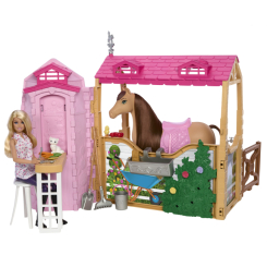 Куклы - Игровой набор Barbie Великолепная конюшня для лошадки (HXJ44)