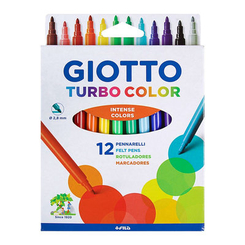 Канцтовари - Фломастери Fila Giotto Turbo color 12 кольорів коробка (071400)