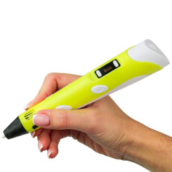 3D-ручки - 3D ручка c LCD дисплеем 3DPen Hot Draw 3 Yellow Комплект эко пластика для рисования 109 метров (245480947/11)