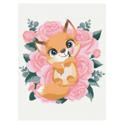 Товари для малювання - Картина за номерами Brushme Лисичка в квітах (KBS0001)