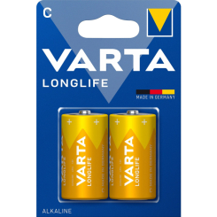 Аккумуляторы и батарейки - Батарейки алкалиновые VARTA Longlife С BLI 2 шт (4008496525263)