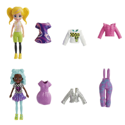 Ляльки - Ігровий набір Polly Pocket Модний гардероб для двох Поп-зірка (HNF51/3)