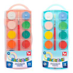 Канцтовары - Краски акварельные Школяр пастельные 12 цветов в ассортименте (302122001-UA) Канцтовары - Краски акварельные Школяр пастельные 12 цветов в ассортименте (302122001-UA)