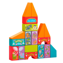 Конструктори з унікальними деталями - Дерев'яний конструктор Cubika Казкове місто Lkm-5 18 елементів (4823056512374)